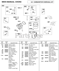 Briggs & Stratton 583447-0317-E2 - Briggs & Stratton Horizontal Engine Carburetor, NIKKI Manual Choke