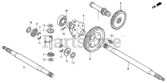 Honda H4518 H HSA/C (MZAT) - Honda Lawn Tractor, Made in Japan (SN: MZAT-3000001 - MZAT-3999999) DIFFERENTIAL GEAR (H4514H, H4518H)