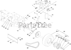 Toro 38694 - Toro 36" Walk-Behind Mower, Fixed Deck, T-Bar, Gear Drive (SN: 290000001 - 290999999) (2009) DRIVE WHEEL AND BRAKE ASSEMBLY