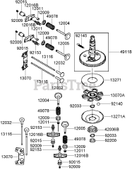 Toro 30499 - Toro 52" Walk-Behind Mower, Floating Deck, Split Lever, Hydro Drive (SN: 280001001 - 280001100) (2008) VALVE AND CAMSHAFT ASSEMBLY KAWASAKI FH580V-DS28