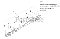 Simplicity 1693765 - Simplicity Legacy 54" Garden Tractor, 23hp Drive Shaft - SERVICE PARTS (1716482)
