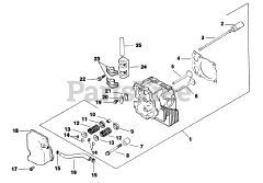 Toro 30114 - Toro ProLine Walk-Behind Mower, Gear Drive, 14hp (SN: 000000001 - 000999999) (1990) Cylinder Head/valve/breather-Engine Kohler Model No. Cv14 T-1412