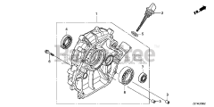 Honda EM4000SX AT1 (EBRC) - Honda Generator, Made in China (SN: EBRC-1000001 - EBRC-1499999) CRANKCASE COVER          (EM4000SX/5000SXK3/6500SXK2)