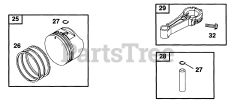 Briggs & Stratton 12E782-0688-01 - Briggs & Stratton Vertical Engine Piston Grp
