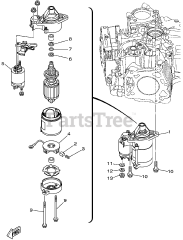 Gravely 08201321 - Gravely MX800v Yamaha Replacement Engine Starting Motor
