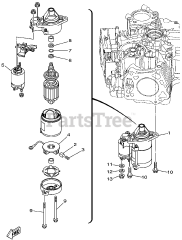 Gravely 08201322 - Gravely MX825v Yamaha Replacement Engine Starting Motor