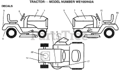 Weed Eater WE 165H42 A - Weed Eater Lawn Tractor (1998)