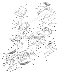 Simplicity 1693143 - Simplicity 44" Zero-Turn Mower, 16hp Frame, Body &amp; Fuel System Group