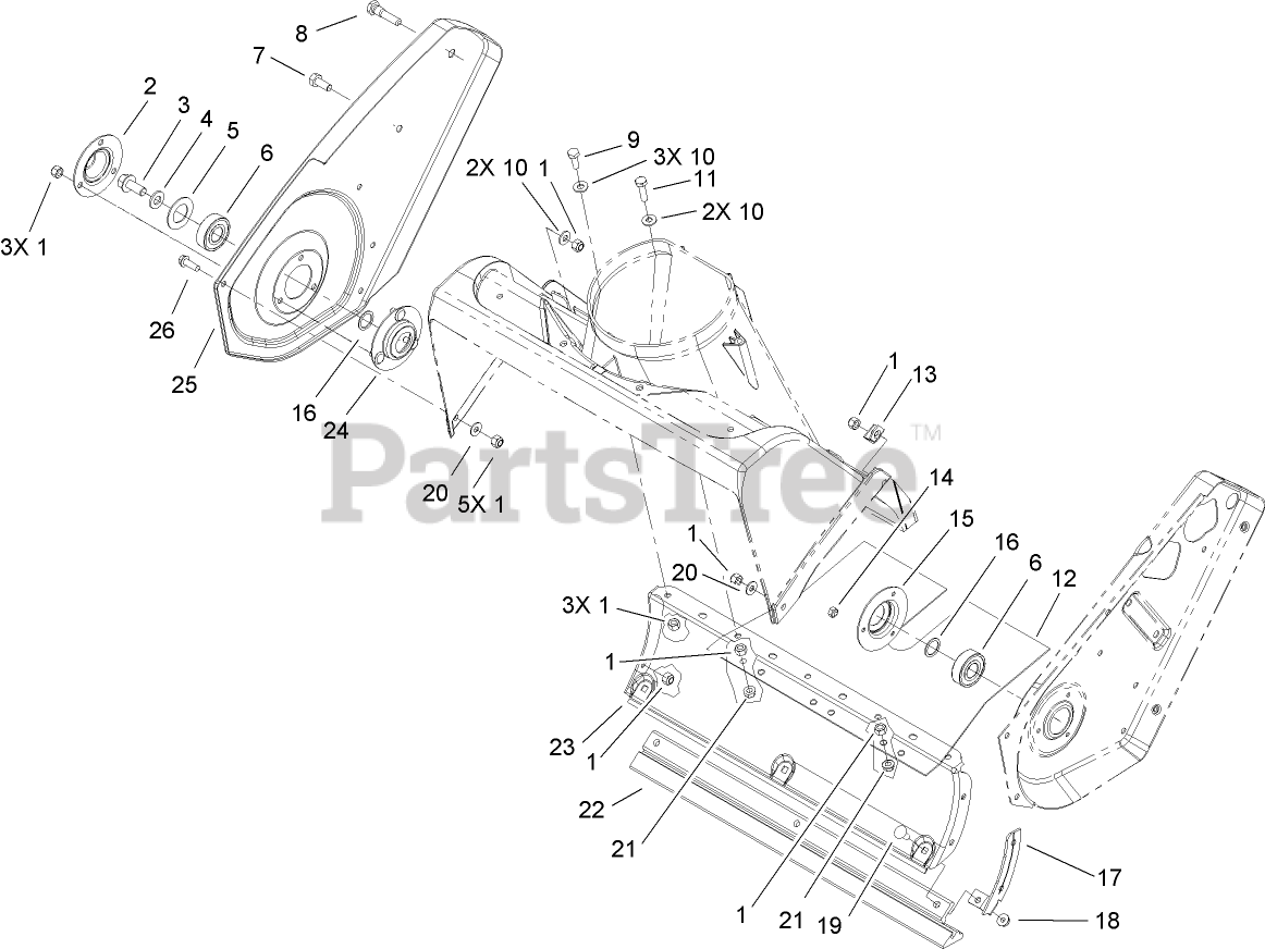 Toro 38517 (CCR 3650) - Toro 20" GTS Snow Thrower (SN: 270000001