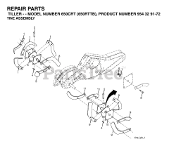 Husqvarna 650 CRT (954329172) - Husqvarna Rear-Tine Tiller (2003-08) TINE ASSEMBLY