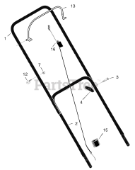Scotts 204210x8E - Scotts 20" Walk-Behind Mower (2004) Handle Assembly - Tecumseh Models