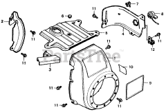 Honda EG1500 K4 A (G200) - Honda Generator, Made in Japan (SN: G200-1000107 - G200-9999999) FAN COVER + SIDE PLATE