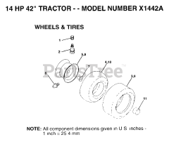 Electrolux/AYP X 1442 A - Electrolux/AYP Lawn Tractor (1993) WHEELS AND TIRES