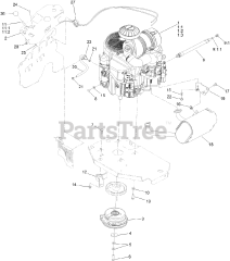 Toro 74925 TE (6000) - Toro 152cm Z Master Zero-Turn Mower, Side-Discharge Deck (SN: 404320000 - 999999999) Engine, Clutch and Muffler Assembly