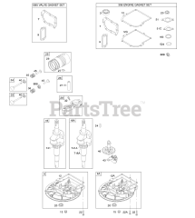 Briggs & Stratton 10T802-0015-E1 - Briggs & Stratton Vertical Engine Camshaft, Crankcase Cover/Sump, Crankshaft, Gasket Set - Engine, Gasket Set - Valve, Piston/Rings/Connecting Rod