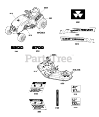 Massey Ferguson 2622 (2691237-00) - Massey Ferguson 46" Lawn Tractor, 22hp