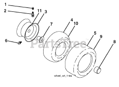 Poulan Pro PB 195H42 LT (960420107-01) - Poulan Pro Lawn Tractor (2009-10) Wheels And Tires