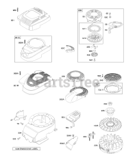 Briggs & Stratton 120K02-0362-E1 - Briggs & Stratton Vertical Engine Blower Housing/Shrouds, Flywheel, Rewind Starter