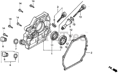 Honda GX160 K1 QX (GC02) - Honda Engine, Made in Japan (SN: GC02-2000001 - GC02-8669999) CRANKCASE COVER