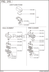 Subaru Robin EX130D40111 (EX13) - Subaru Robin Engine 315 Intake &amp; Exhaust