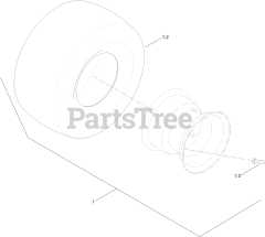 Toro 74776 (MX 5025) - Toro 50" TimeCutter Zero-Turn Mower (SN: 400000000 - 401070523) Tire Assembly