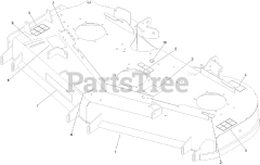 Toro 74925 TE (6000) - Toro 152cm Z Master Zero-Turn Mower, Side-Discharge Deck (SN: 404320000 - 999999999) Deck Decal Assemmbly No. 136-8626