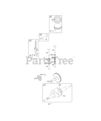 Briggs & Stratton 134402-1120-E1 - Briggs & Stratton Horizontal Engine Cam, Crankshaft, Piston Group, Valves
