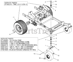Gravely 992268 (Pro-Turn 252) - Gravely Pro-Turn 52" Zero-Turn Mower, Kawasaki FX (SN: 070000 - 074999)