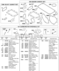 Briggs & Stratton 326437-0719-01 - Briggs & Stratton Horizontal Engine Engine/Valve/Carburetor Gasket Sets