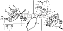 Honda GX120 UT3X QXUZ (GCCJT) - Honda Engine, Made in Thailand (SN: GCCJT-1398594 - GCCJT-9999999) CRANKCASE COVER
