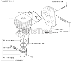 Husqvarna 326 EX - Husqvarna Handheld Edger, E-TECH 2 (2002-02) Piston / Cylinder / Muffler