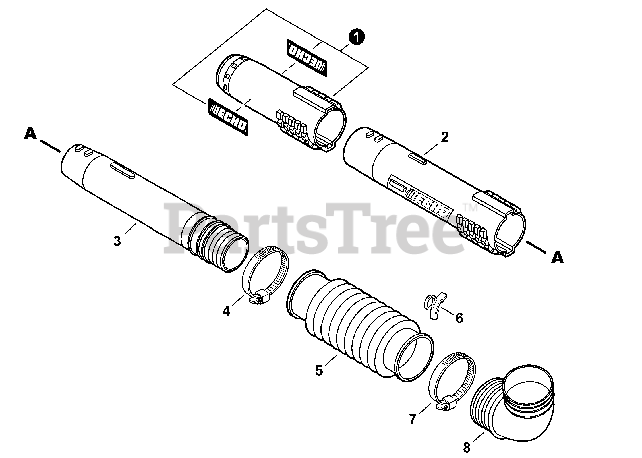 Echo PB580T Echo Backpack Blower Parts (SN P44112001001