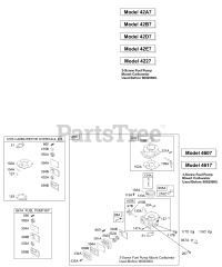 Briggs & Stratton 461707-0143-E2 - Briggs & Stratton Vertical Engine Carburetor 2, Kit/Gasket Sets - Carburetor 2, Kit/Gasket Sets - Fuel Pump 2