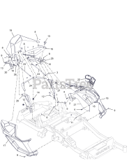 Gravely 991267 (ZT HD 44) - Gravely 44" Zero-Turn Mower, Kawasaki FR (SN: 200000 - 209999) Engine Guard And Fenders