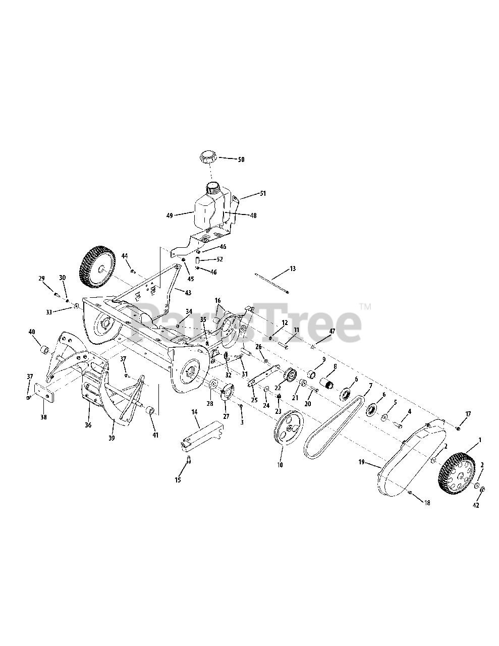 TroyBilt 2100 (31AS2P5C711) TroyBilt Squall 21" Snow Thrower (2010