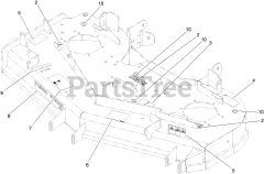 Toro 74923 TE (6000) - Toro 132cm Z Master Zero-Turn Mower, Side-Discharge Deck (SN: 290000001 - 290999999) (2009) Deck Decal Assembly No. 117-3809