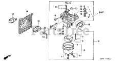 Honda GXV340 UA2 DX3 (GJAMA) - Honda Engine, Made in USA (SN: GJAMA-1000001 - GJAMA-9999999) CARBURETOR