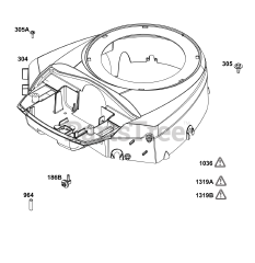 Briggs & Stratton 44U677-0021-B5 - Briggs & Stratton Vertical Engine Blower Housing Group