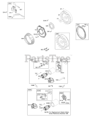 Briggs & Stratton 197412-1124-E2 - Briggs & Stratton Horizontal Engine Electric Starter, Flywheel Group