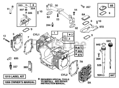 Briggs & Stratton 402445-1208-01 - Briggs & Stratton Horizontal Engine Cylinder,Cyl Heads,Piston