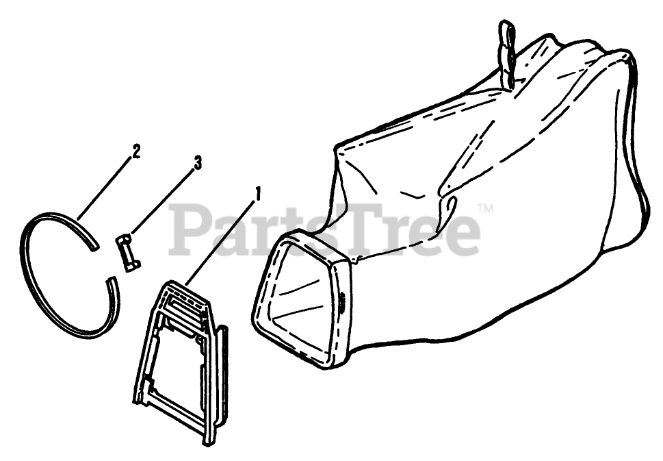 LawnBoy 682208 LawnBoy Rear Bag (SN J00000001 J99999999) (1990) 684075 LEAF BAG W/ADAPTOR