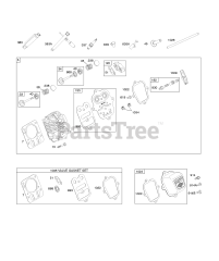 Briggs & Stratton 122332-0112-E8 - Briggs & Stratton Horizontal Engine Cylinder Head, Rocker Arm Cover, Valve Gasket Set