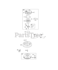 Briggs & Stratton 28BH77-0115-E1 - Briggs & Stratton Vertical Engine Flywheel, Rewind Starter