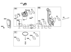 Briggs & Stratton 13A135-0026-F1 - Briggs & Stratton Horizontal Engine Carburetor Group