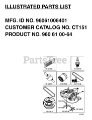Husqvarna CT 151 (960610064-01) - Husqvarna Lawn Tractor (2006-06) FREQUENTLY USED PARTS