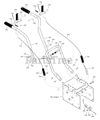 Murray 6291500x61 (1695366) - Murray Ultra 29" Snow Thrower (2007) Handle Assembly