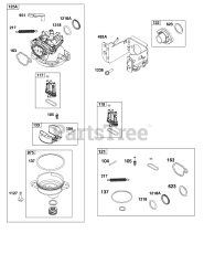 Briggs & Stratton 124P02-0007-F1 - Briggs & Stratton Vertical Engine Carburetor Group