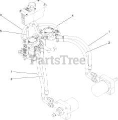 Toro 30499 - Toro 52" Walk-Behind Mower, Floating Deck, Split Lever, Hydro Drive (SN: 280001001 - 280001100) (2008) HYDRAULIC HOSE ASSEMBLY