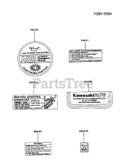 Kawasaki FA076D-ES04 - Kawasaki Engine LABEL