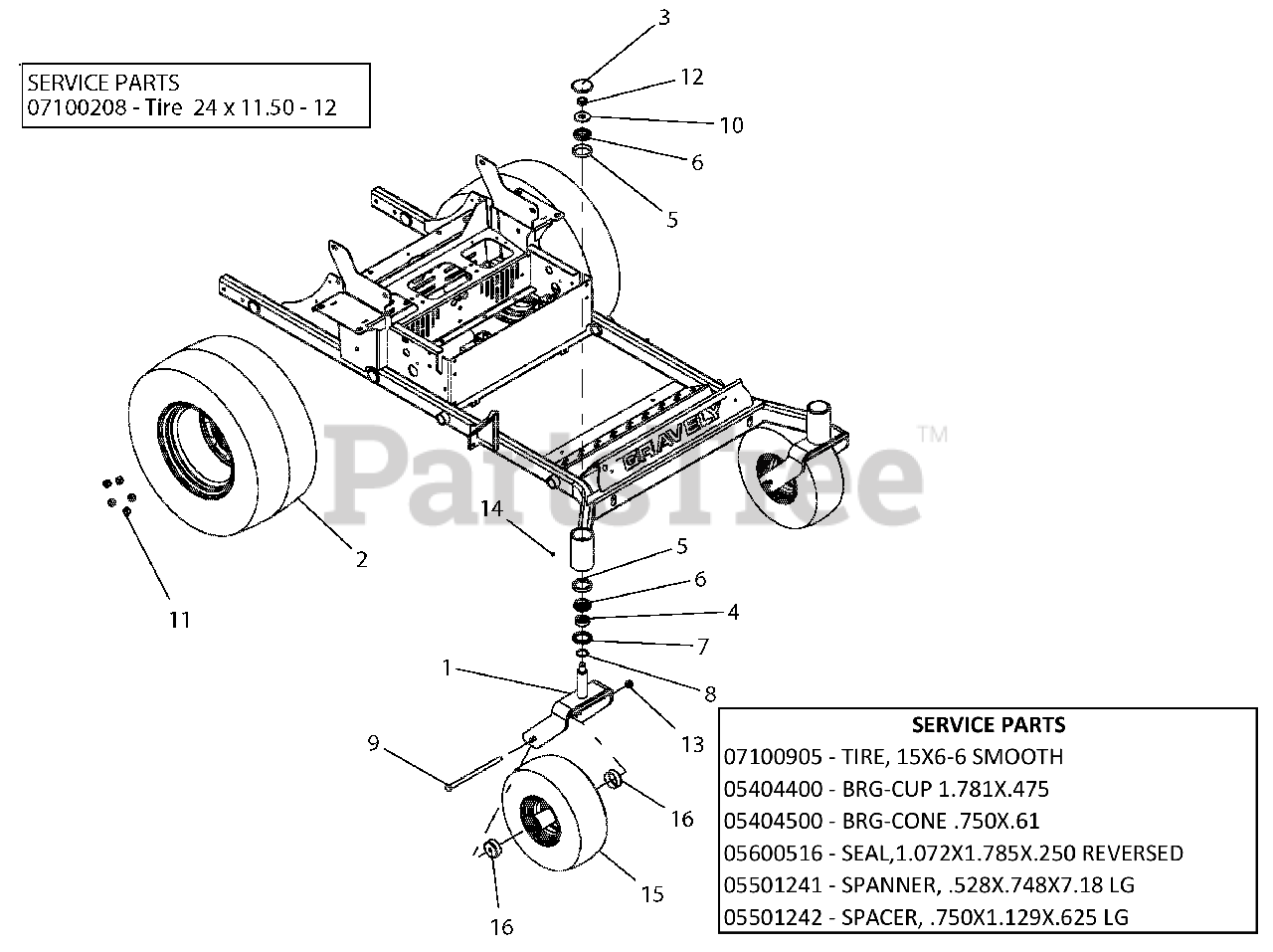 Gravely 992203 (Pro-Turn 260) - Gravely Pro-Turn 60